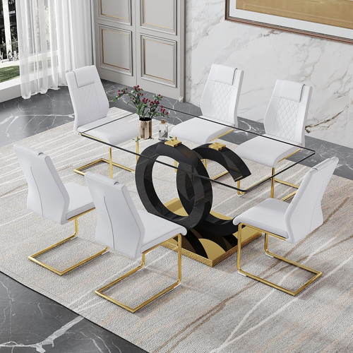 Dining room table set for - 63",