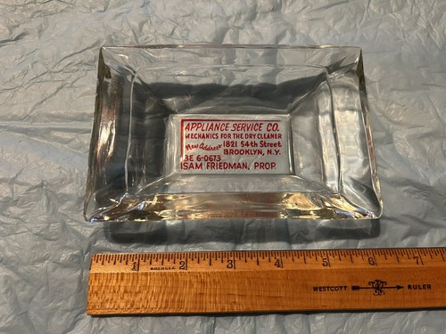 Vintage glass ashtray brooklyn - vintage,